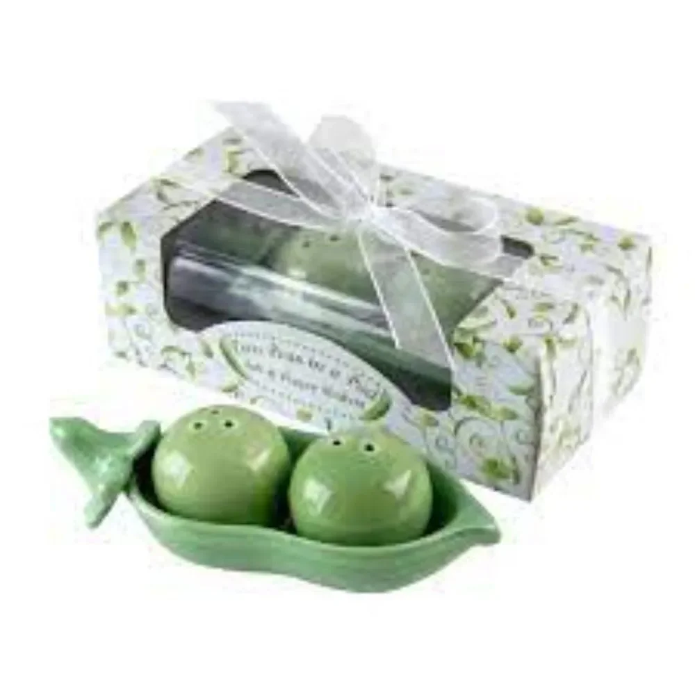 Salt & Pepper Shakers Two Peas in A Pod Party Shower Gift Collectible Kate Aspen